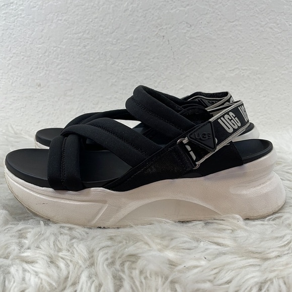 UGG L.A. Sun Platform Sandals Black & White Size 9 - Picture 4 of 12